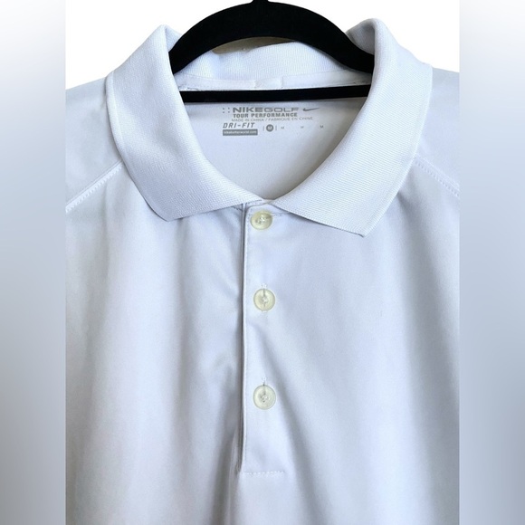 NIKE Golf Tour Performance Polo Men’s Size Medium White Short Sleeve Dri-Fit - Picture 6 of 8